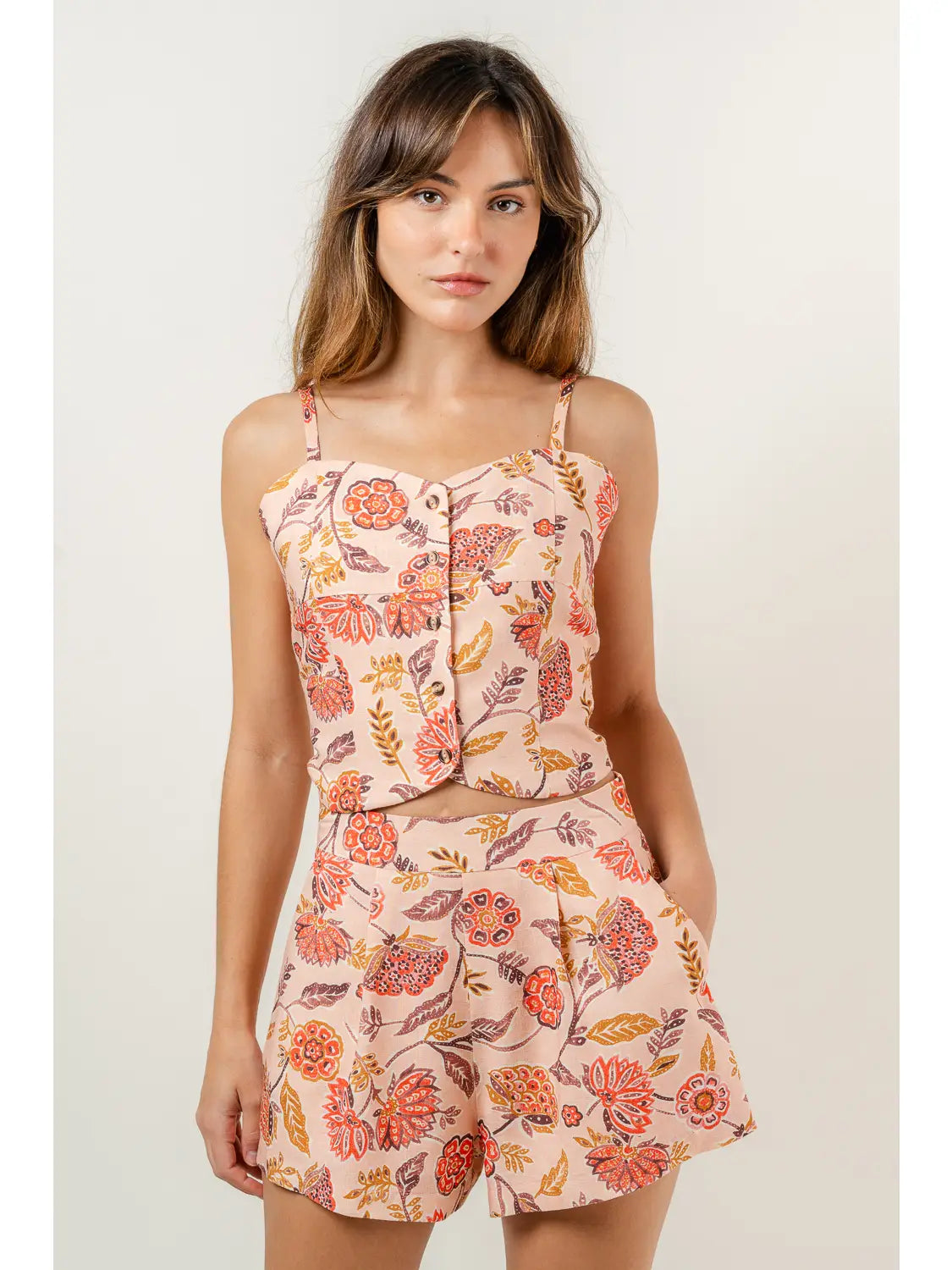 Floral Button Vest