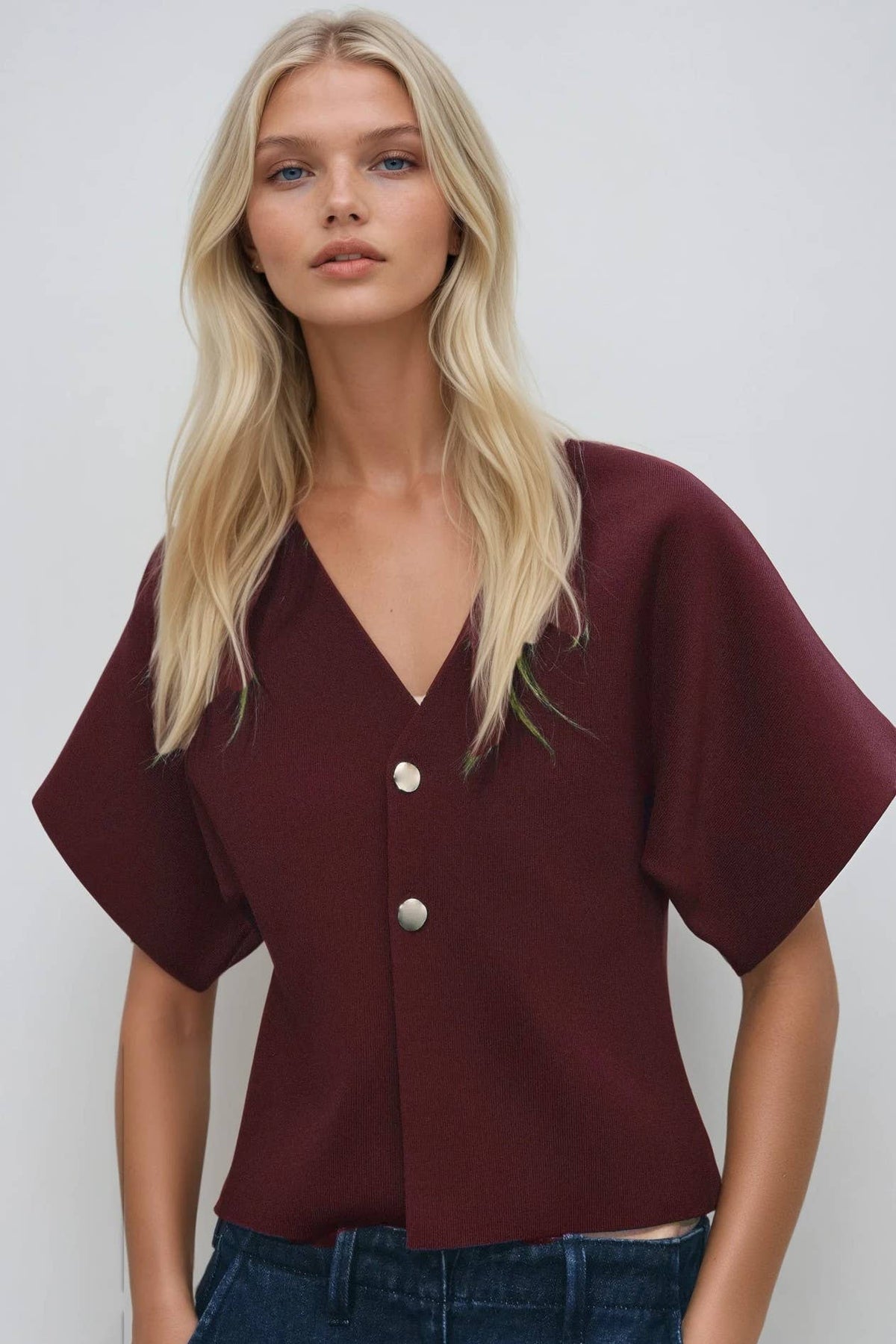 Burgundy Fine Knit Top