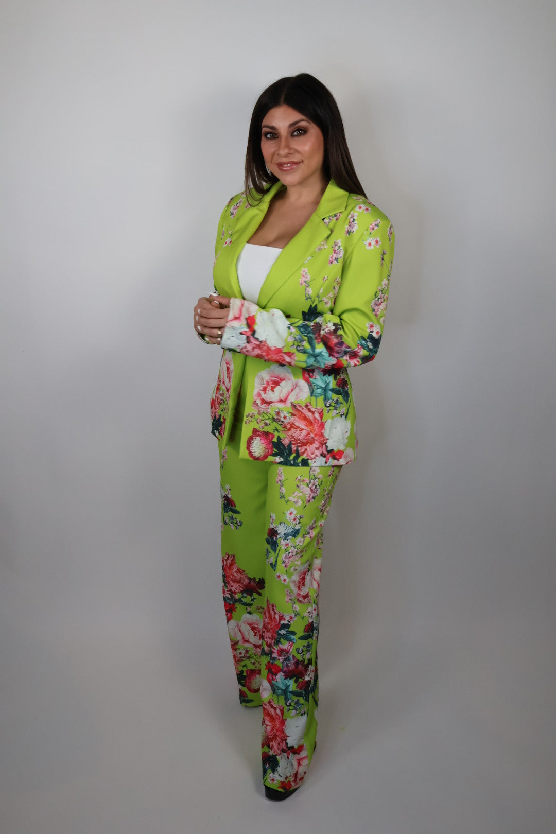 Lime Floral Pantsuit