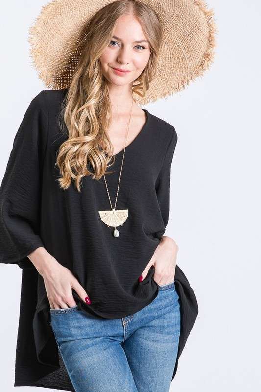 V-Neck Bell Sleeve