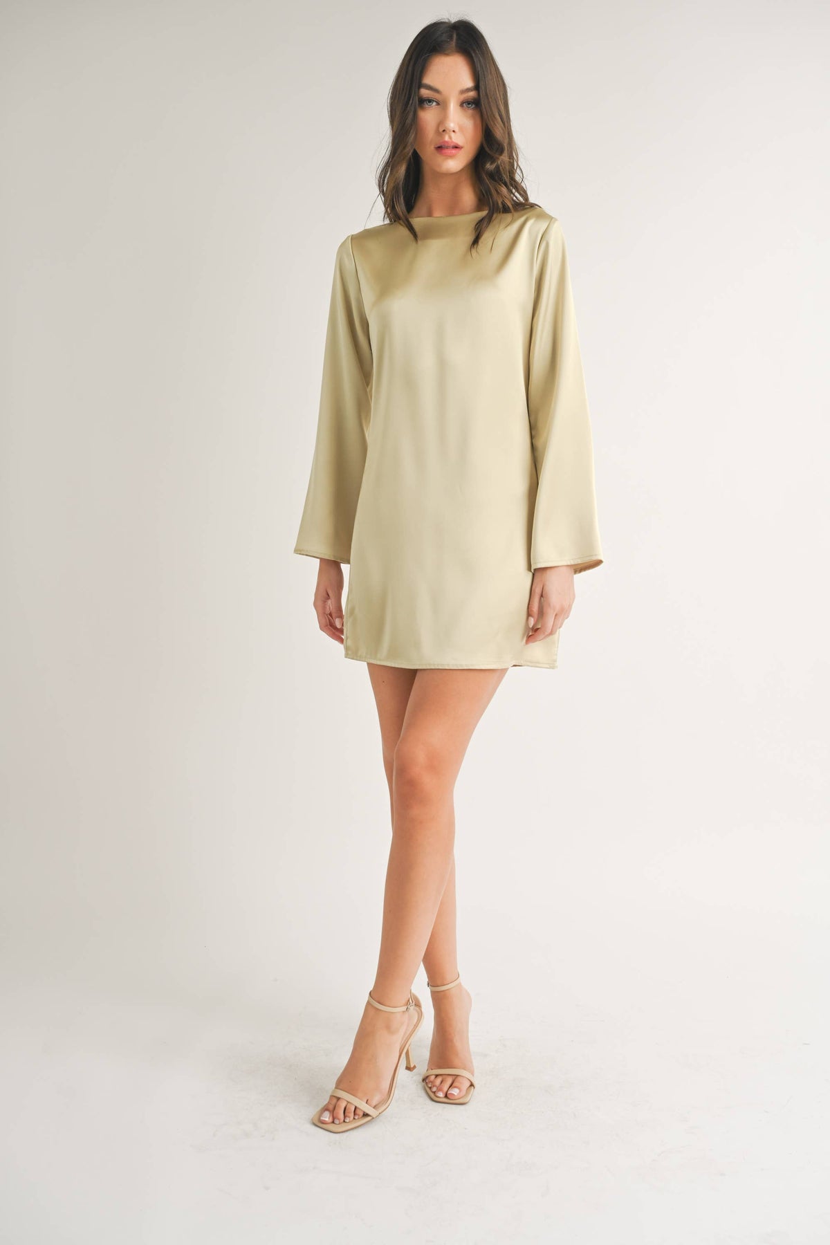 GOLDEN KIWI SATIN DRESS