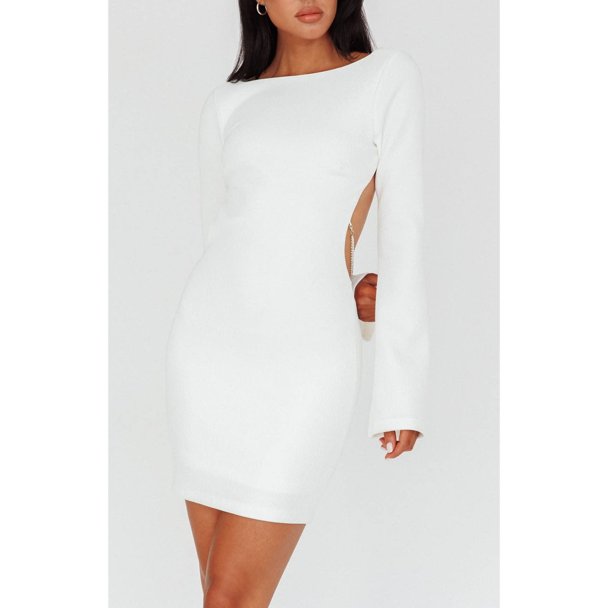 WHITE CHAIN MINI DRESS