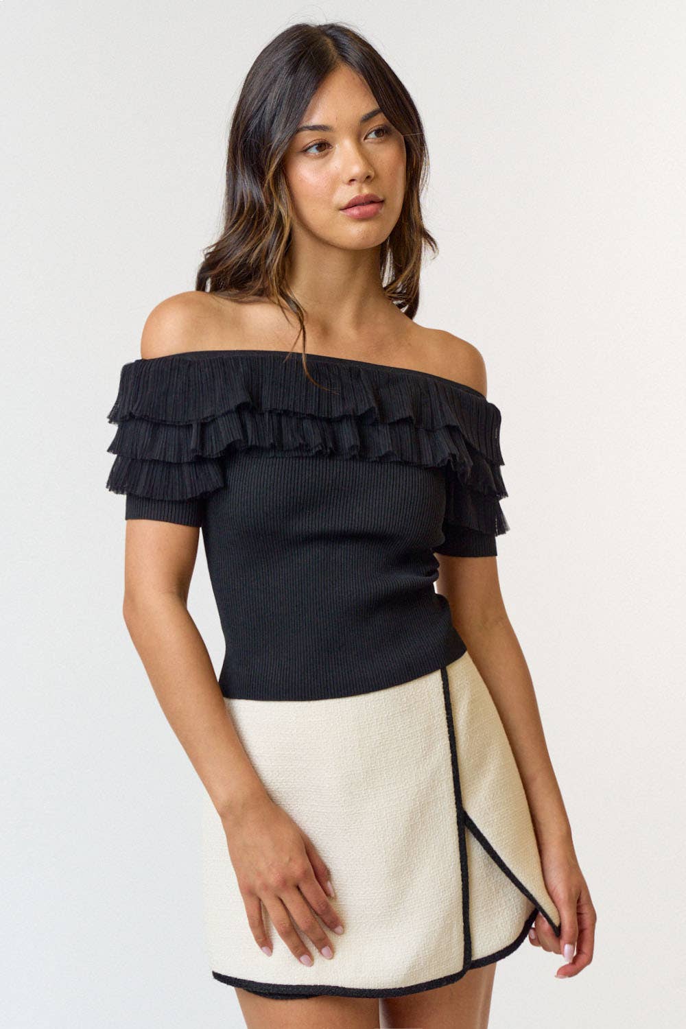 Ruffle Shoulder Top