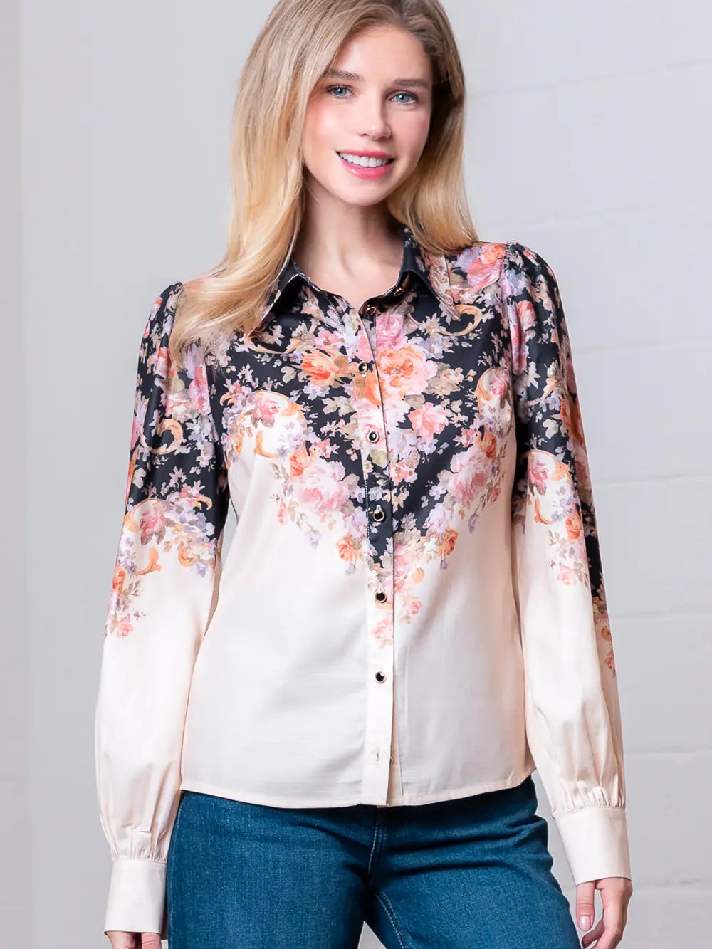 Long Sleeve Floral Blouse