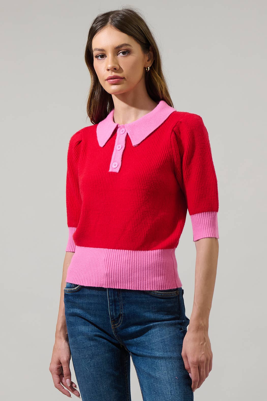 Block Collared Sweater