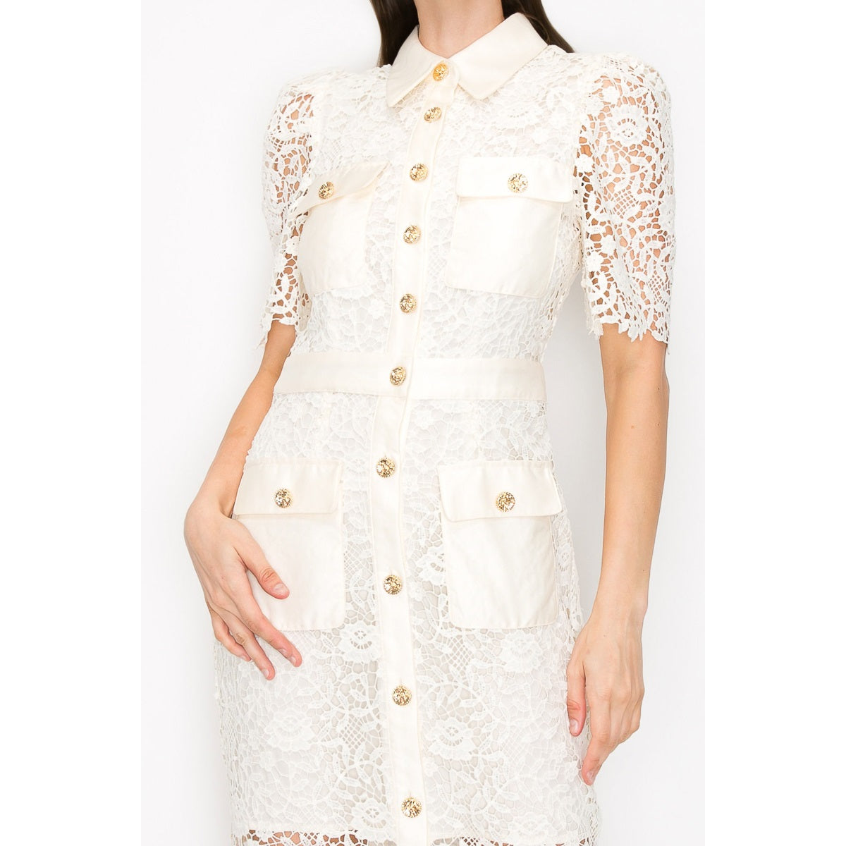 Cream Lace Midi