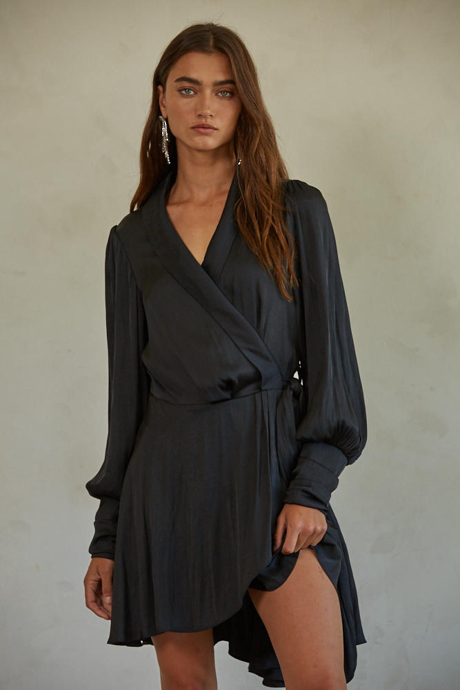 The Noir Night Wrap Dress