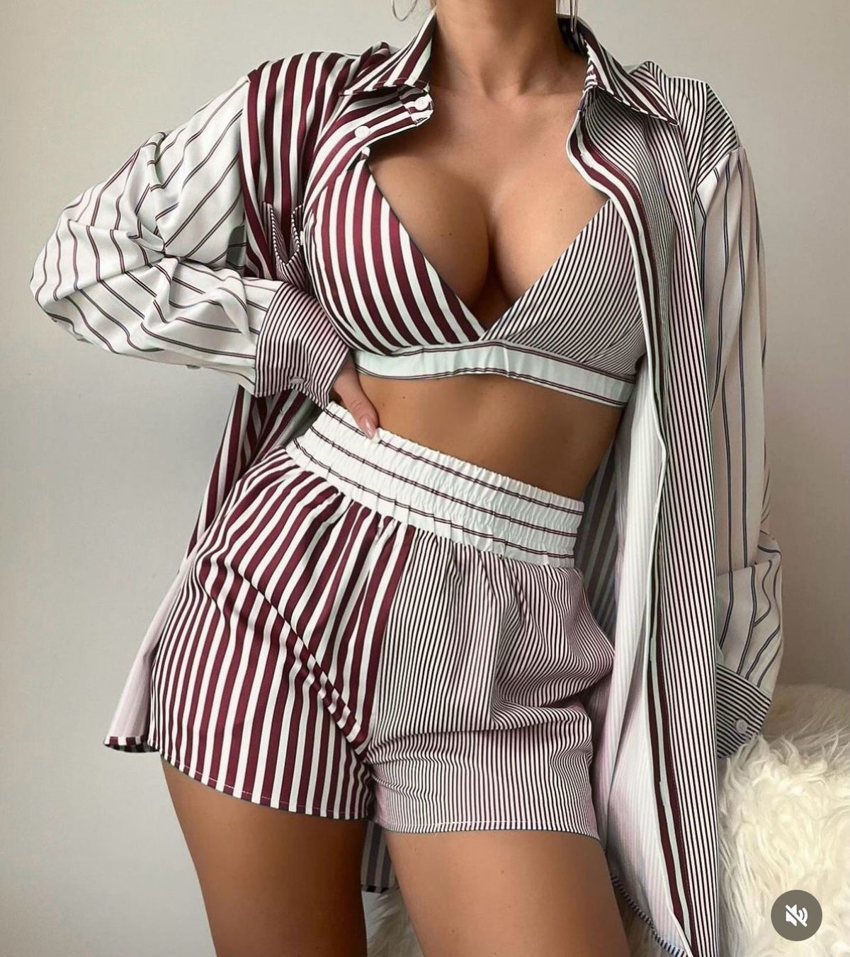 3 Piece Boyfriend Shirt Set