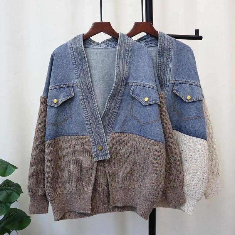 Denim-Knit Jacket