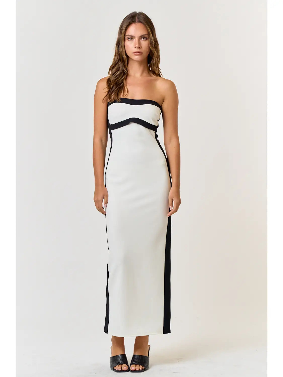 White and Black Tube Dress