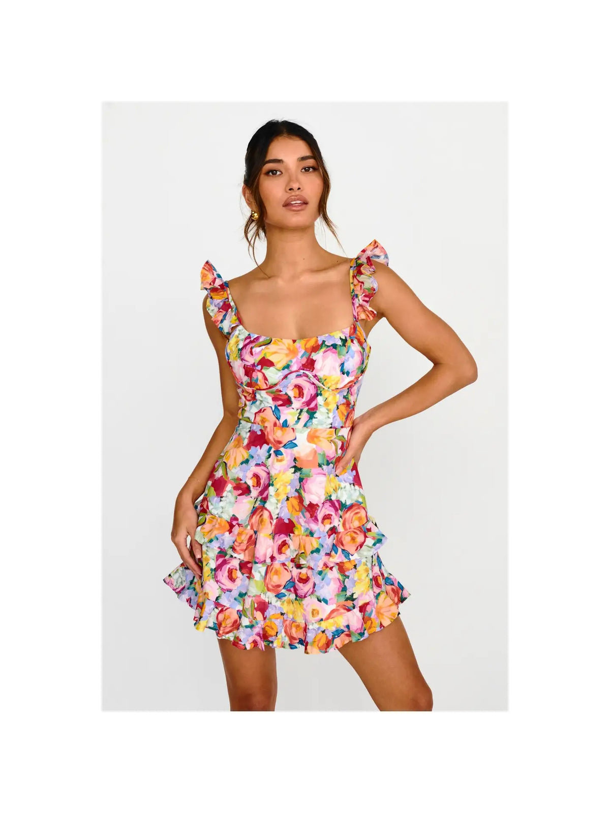 Floral Tiered Mini Dress