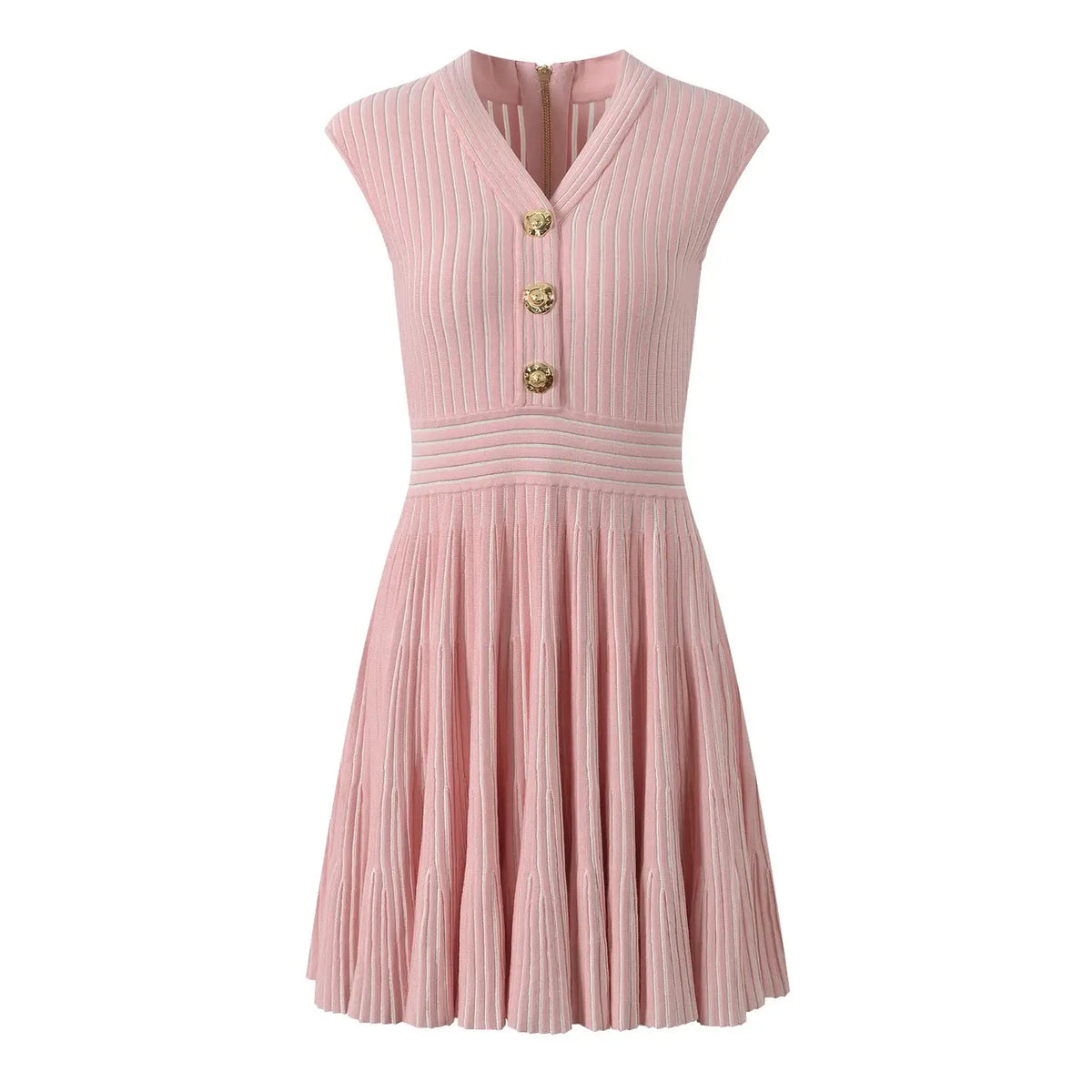 DR800Y Sunlit Breeze Sleeveless Knitted Mini Dress