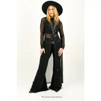 Black Mesh Maxi Duster