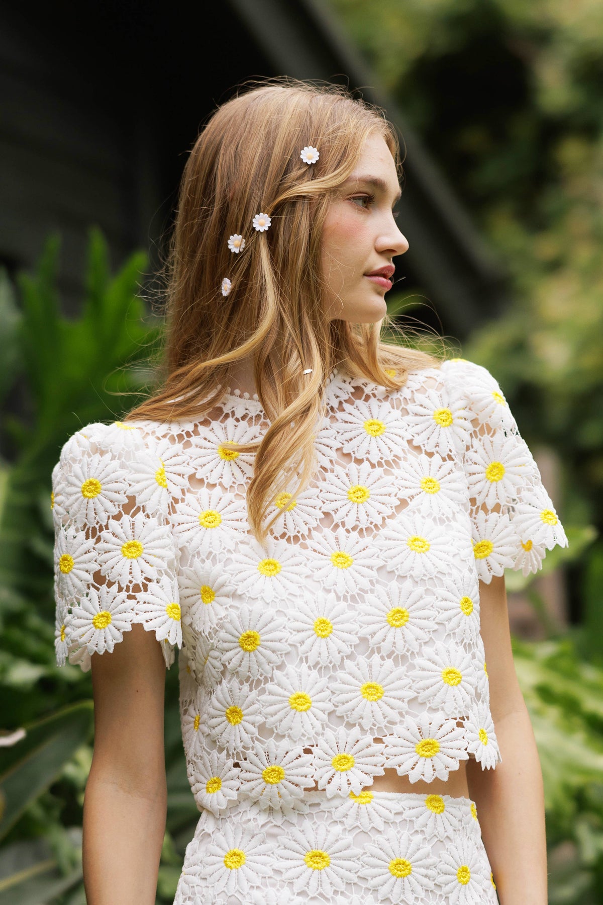 Daisy Embroidery Lace Top